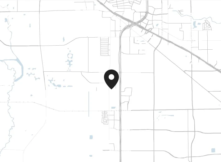 Map showing a pin over Oliver Equipment Company