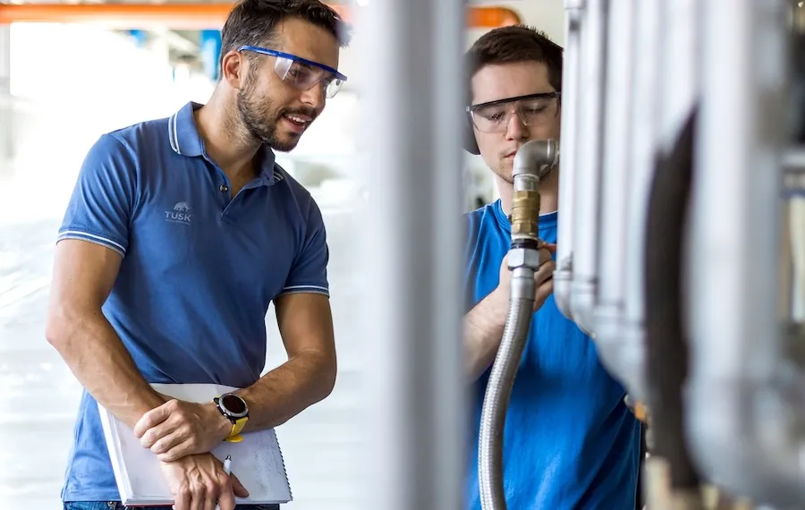 Tusk employees working togethers